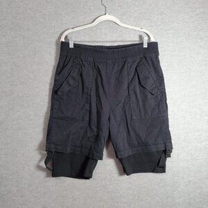 Helmut‎ Lang Men Shorts Large Black Double Layer Athletic Flap Pockets